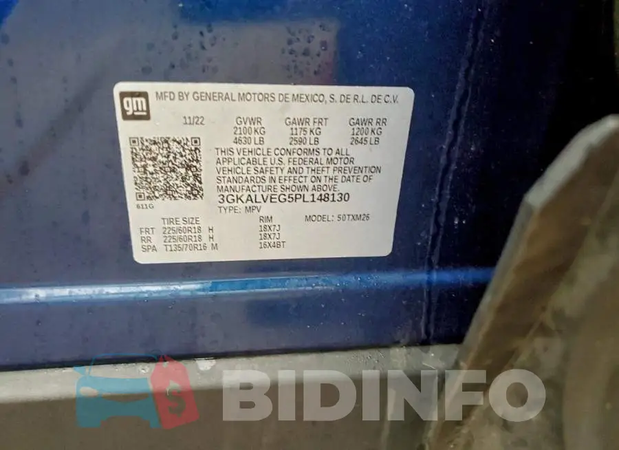 3GKALVEG5PL148130 Photo# 13