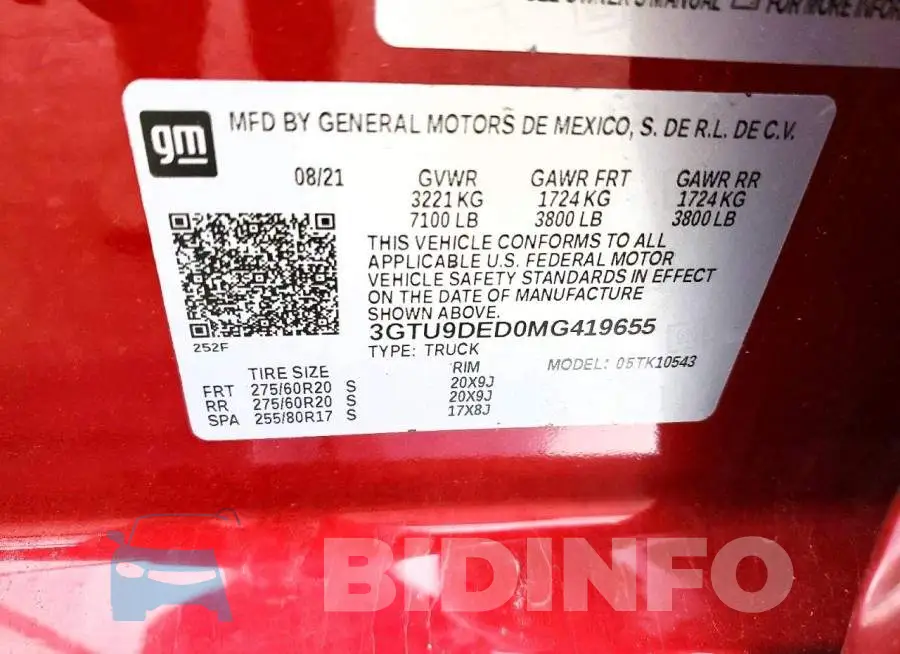 3GTU9DED0MG419655 Photo# 13