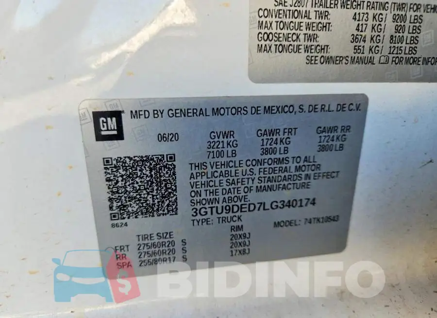 3GTU9DED7LG340174 Photo# 12