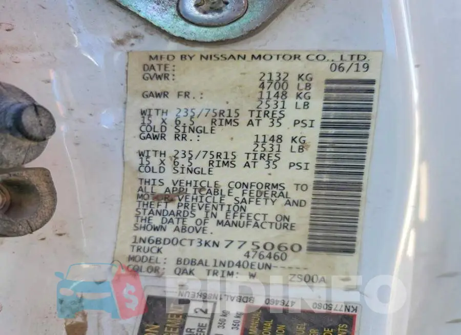 1N6BD0CT3KN775060 Photo# 12