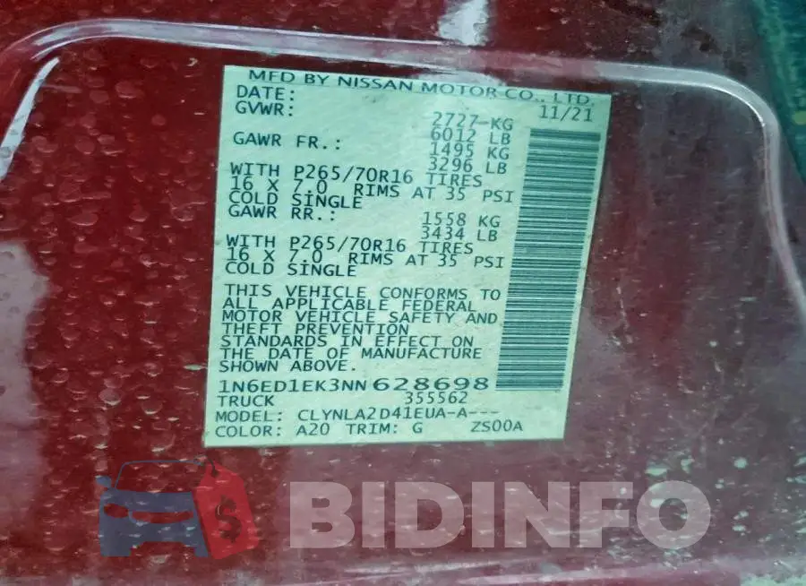 1N6ED1EK3NN628698 Photo# 12