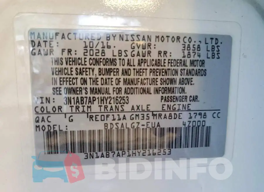 3N1AB7AP1HY216253 Photo# 12