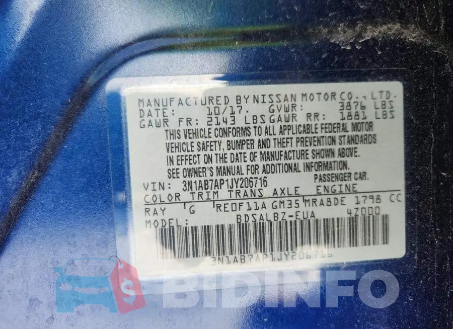 3N1AB7AP1JY206716 Photo# 12