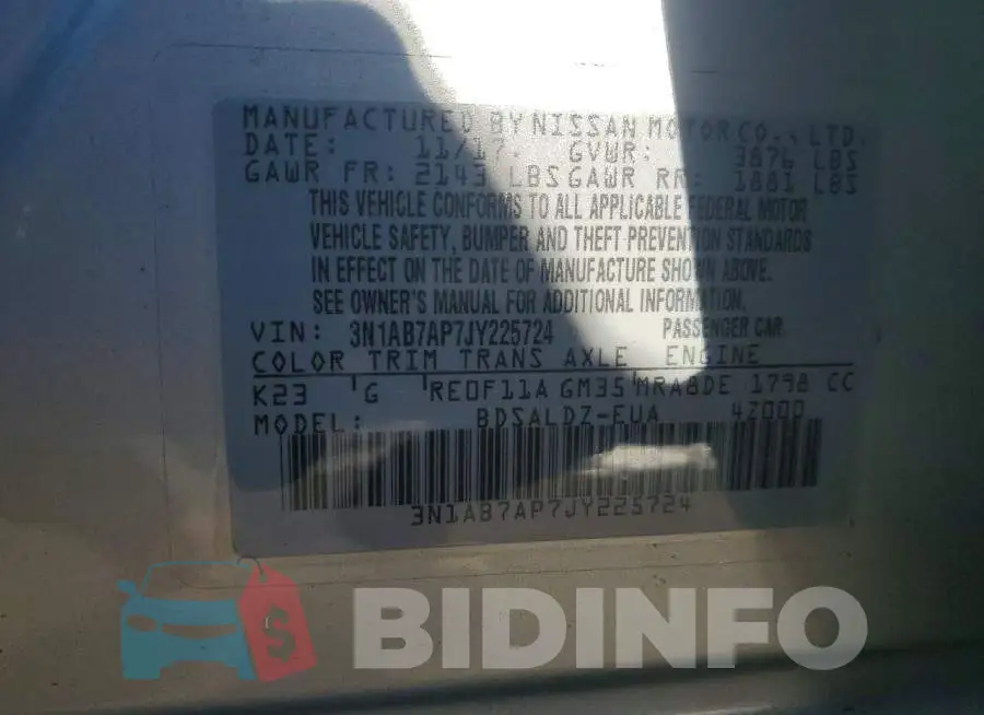 3N1AB7AP7JY225724 Photo# 12