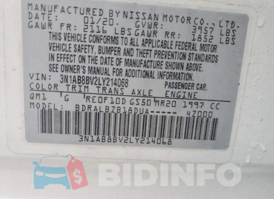 3N1AB8BV2LY214068 Photo# 13