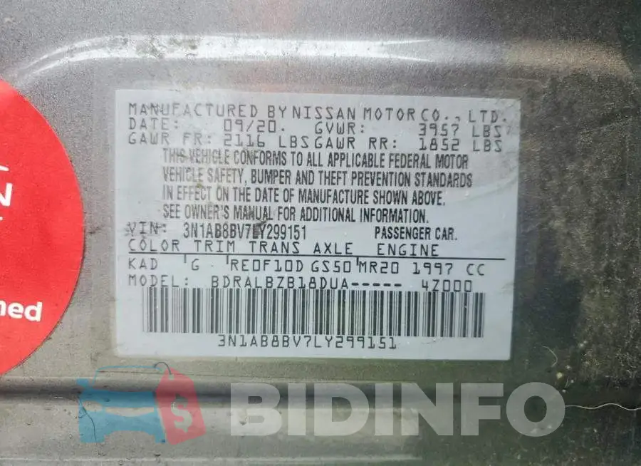 3N1AB8BV7LY299151 Photo# 12