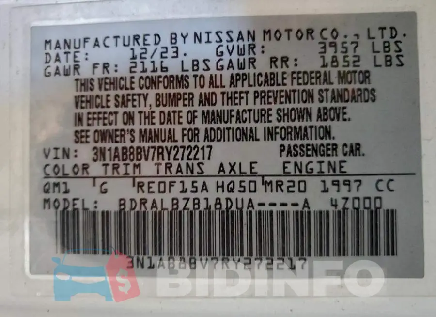 3N1AB8BV7RY272217 Photo# 13