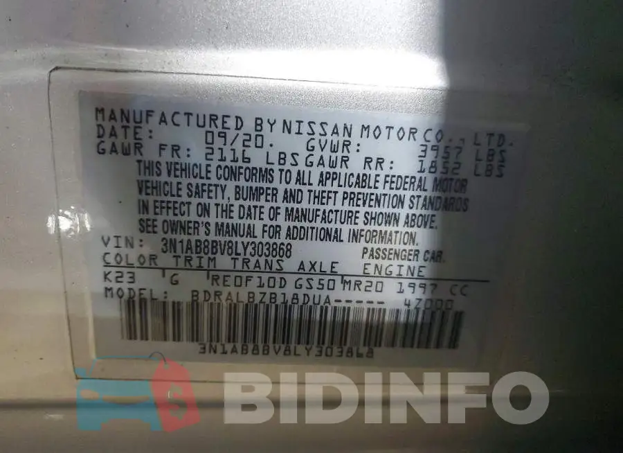 3N1AB8BV8LY303868 Photo# 12