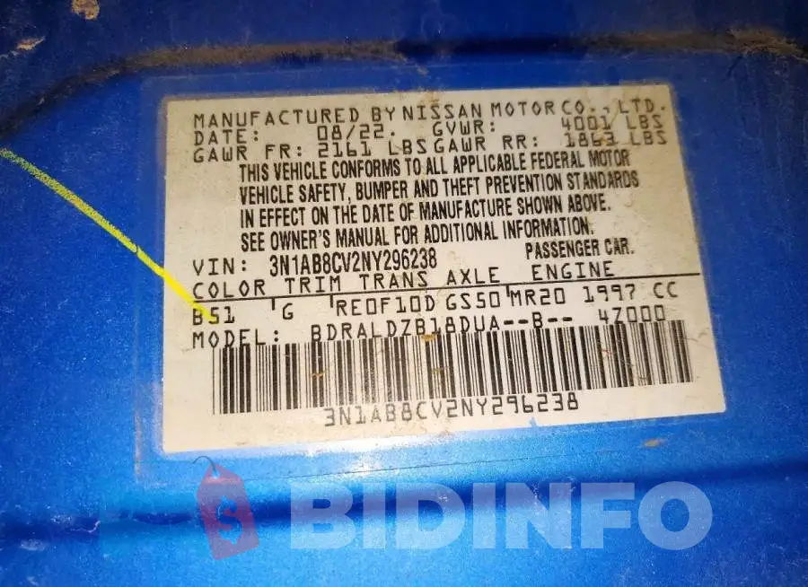 3N1AB8CV2NY296238 Photo# 12
