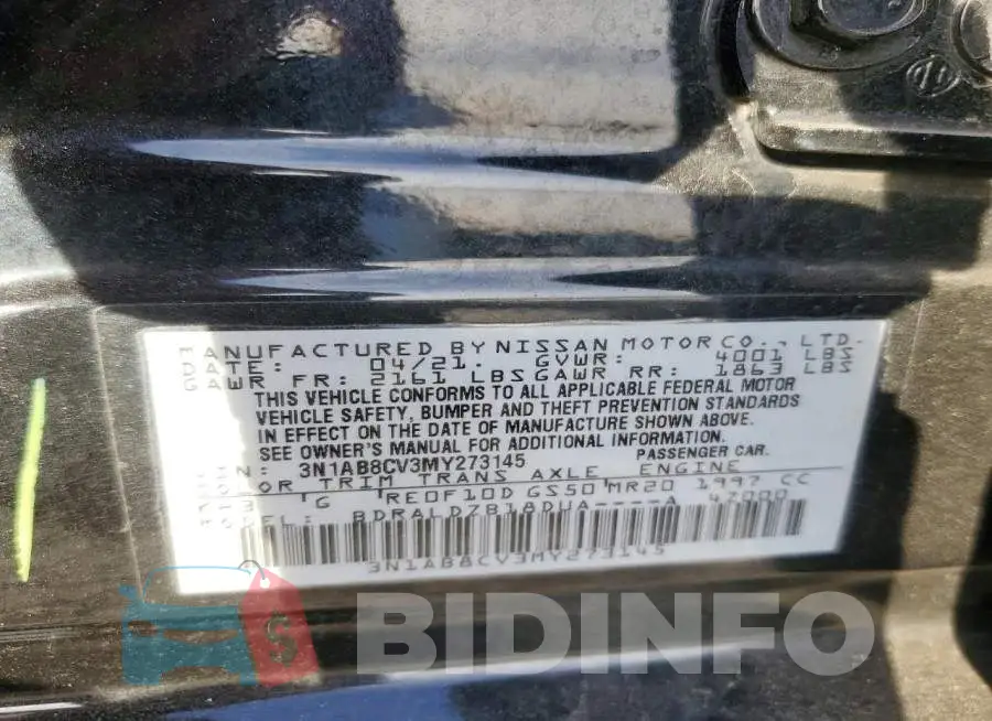 3N1AB8CV3MY273145 Photo# 13