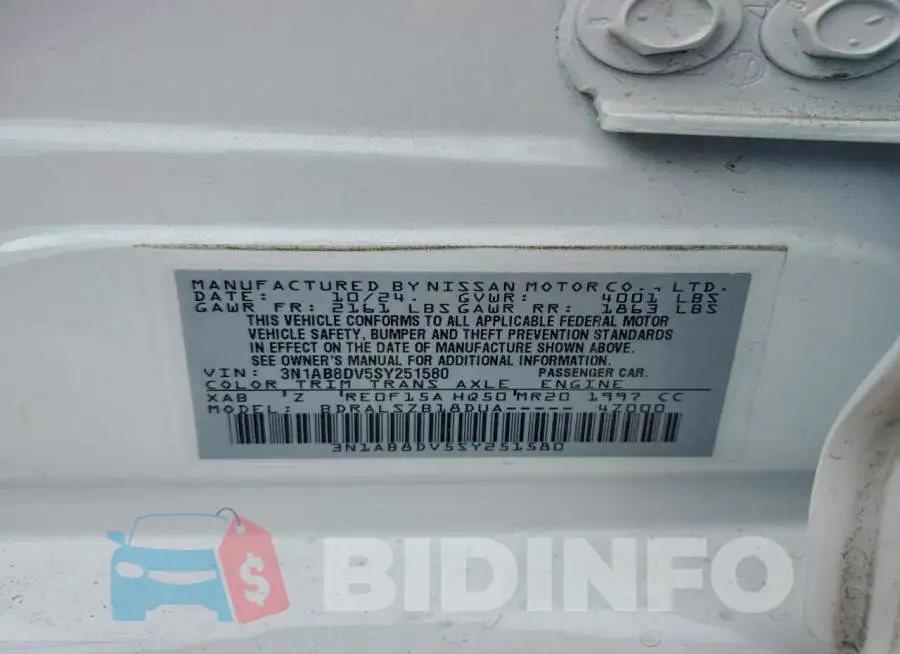 3N1AB8DV5SY251580 Photo# 12
