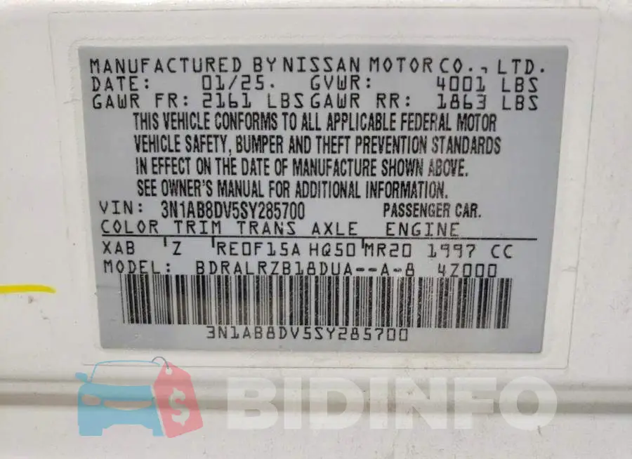3N1AB8DV5SY285700 Photo# 12