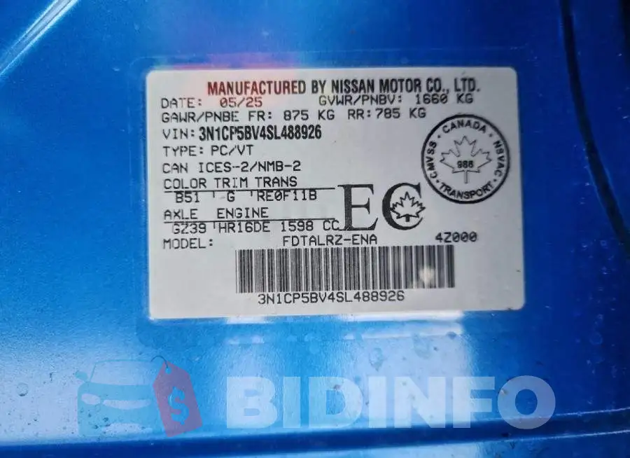 3N1CP5BV4SL488926 Photo# 14