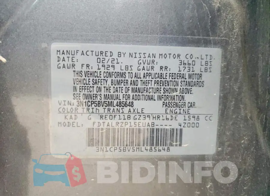 3N1CP5BV5ML485648 Photo# 14