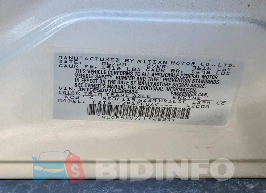 3N1CP5DV7LL528334 Photo# 13