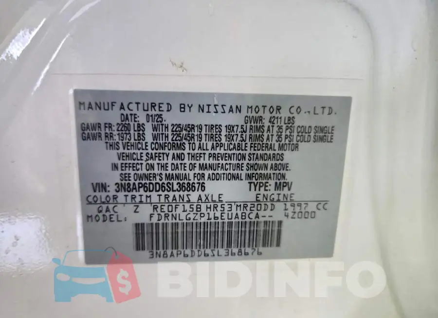 3N8AP6DD6SL368676 Photo# 13