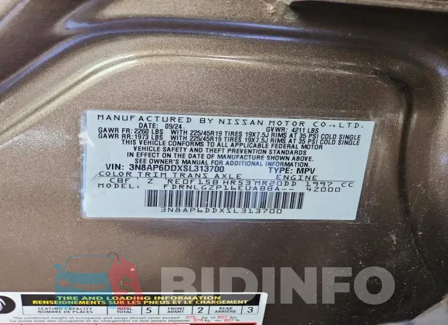 3N8AP6DDXSL313700 Photo# 13