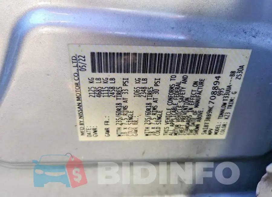5N1BT3BB9NC708894 Photo# 13
