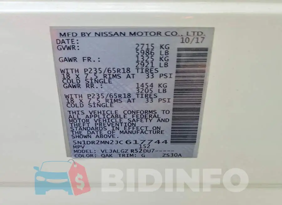 5N1DR2MN2JC617744 Photo# 13