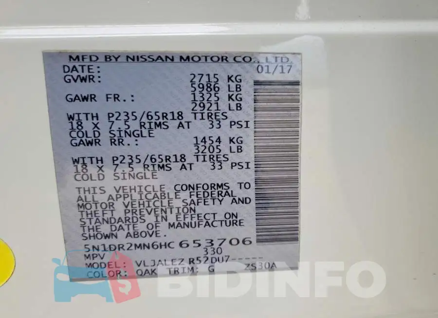 5N1DR2MN6HC653706 Photo# 12