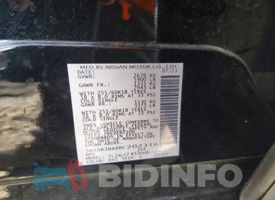 5N1DR3BA8RC202316 Photo# 13