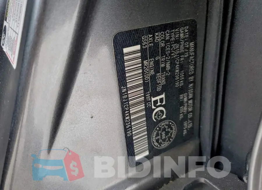 JN1BJ1CP4KW236190 Photo# 13