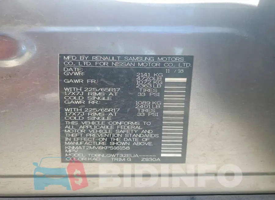 KNMAT2MV6KP516158 Photo# 12