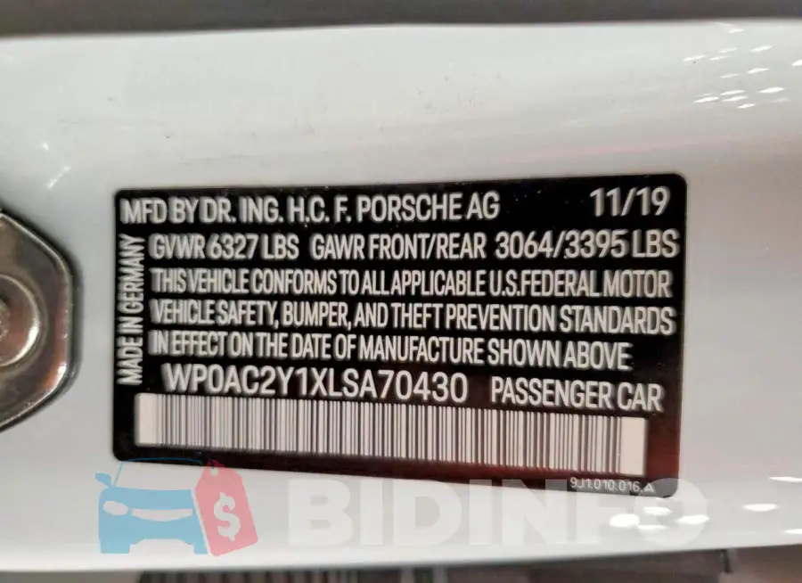 WP0AC2Y1XLSA70430 Photo# 13