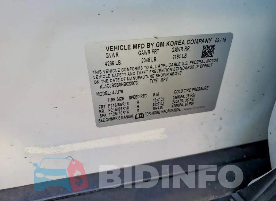 KL4CJBSB8HB022973 Photo# 13