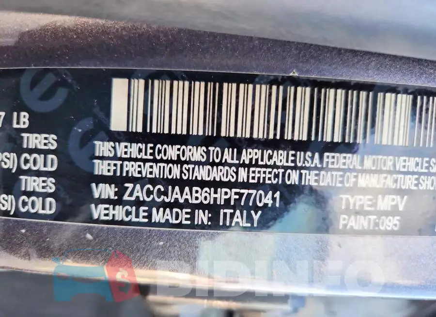 ZACCJAAB6HPF77041 Photo# 13