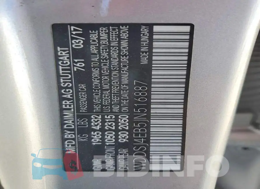 WDDSJ4EB5JN516887 Photo# 13