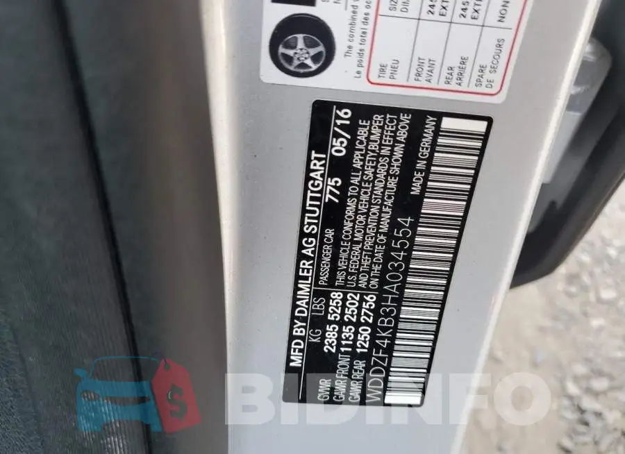 WDDZF4KB3HA034554 Photo# 12