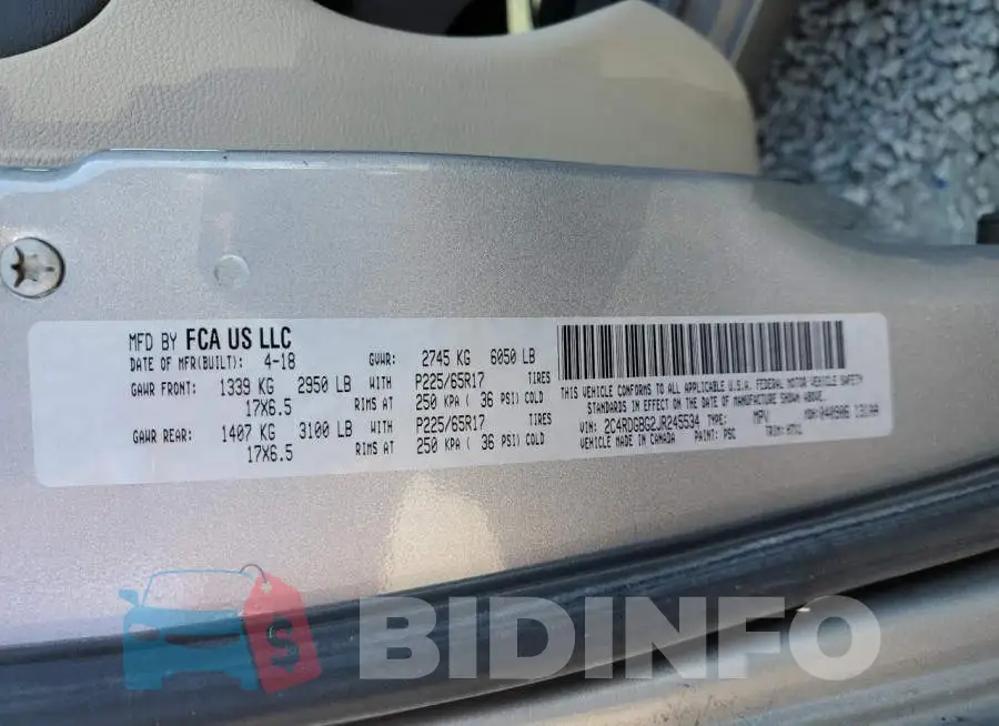 2C4RDGBG2JR245534 Photo# 13