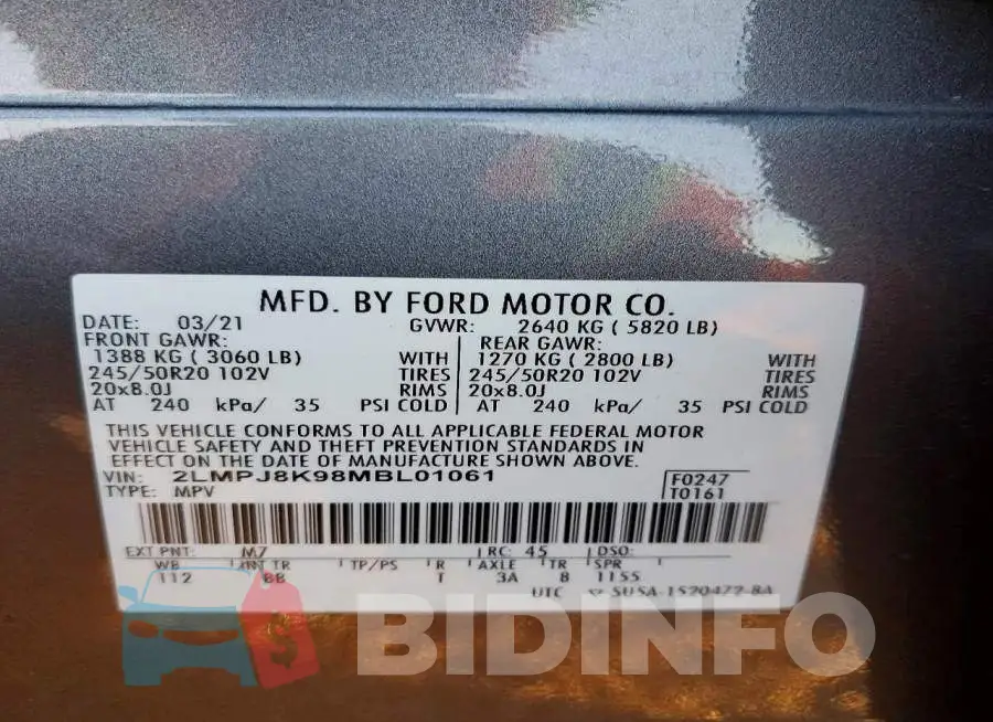 2LMPJ8K98MBL01061 Photo# 13