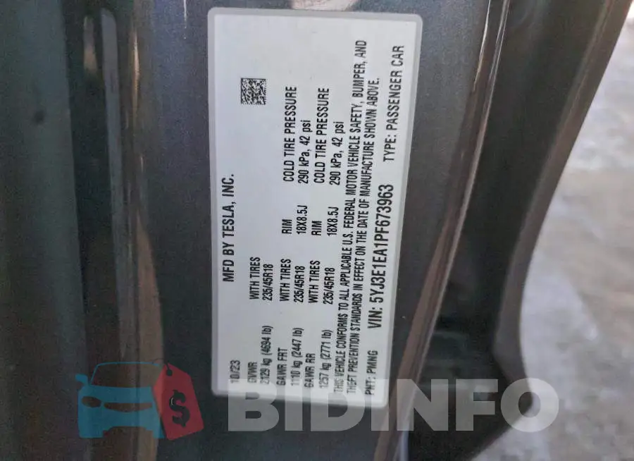 5YJ3E1EA1PF673963 Photo# 12