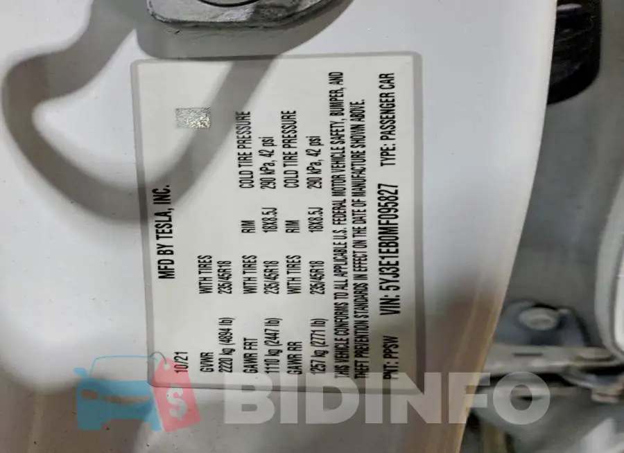 5YJ3E1EB0MF095827 Photo# 12