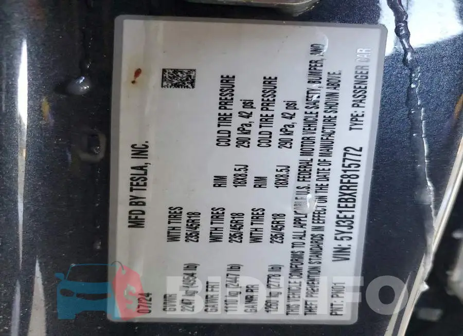 5YJ3E1EBXRF815772 Photo# 12