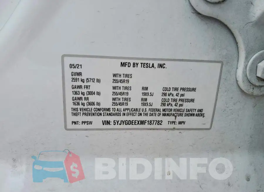 5YJYGDEEXMF187782 Photo# 13