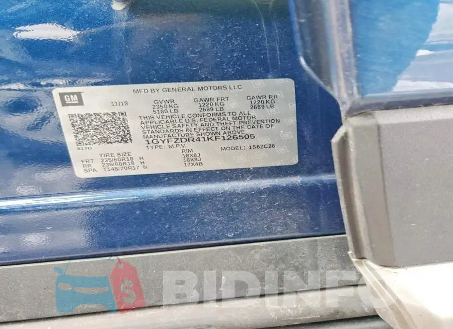 1GYFZDR41KF126505 Photo# 13