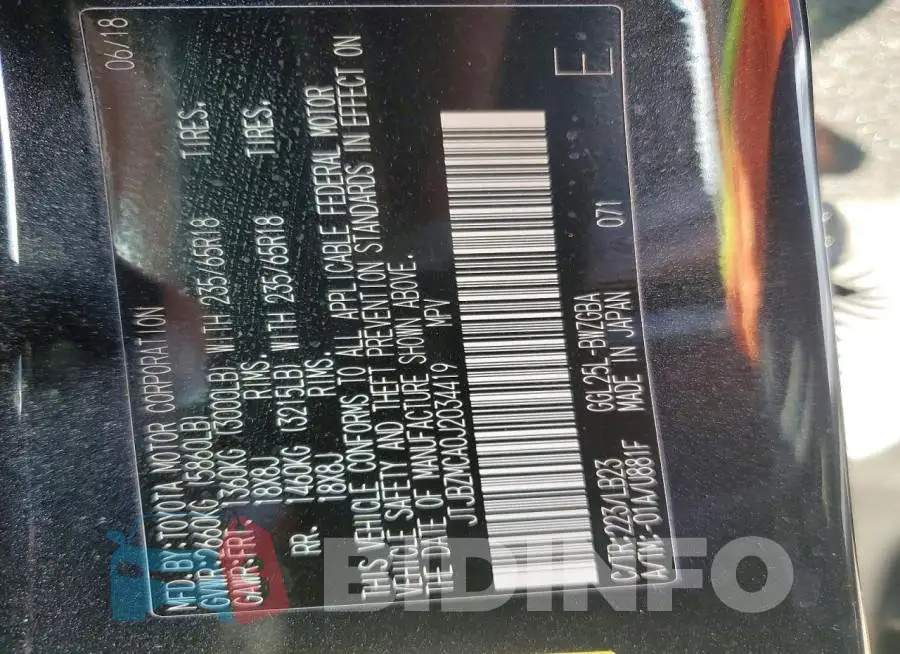 JTJBZMCA0J2034419 Photo# 12