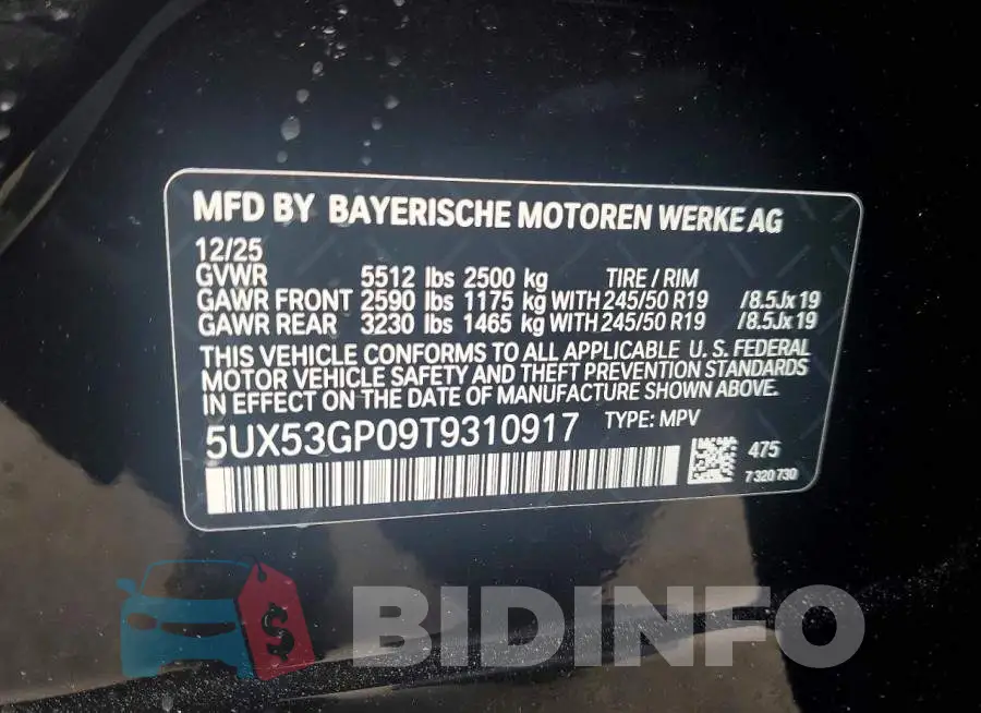 5UX53GP09T9310917 Photo# 14