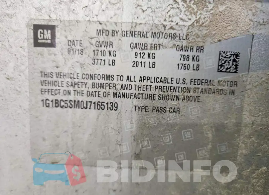 1G1BC5SM0J7165139 Photo# 12