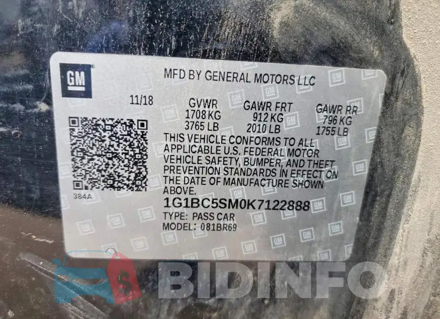 1G1BC5SM0K7122888 Photo# 12