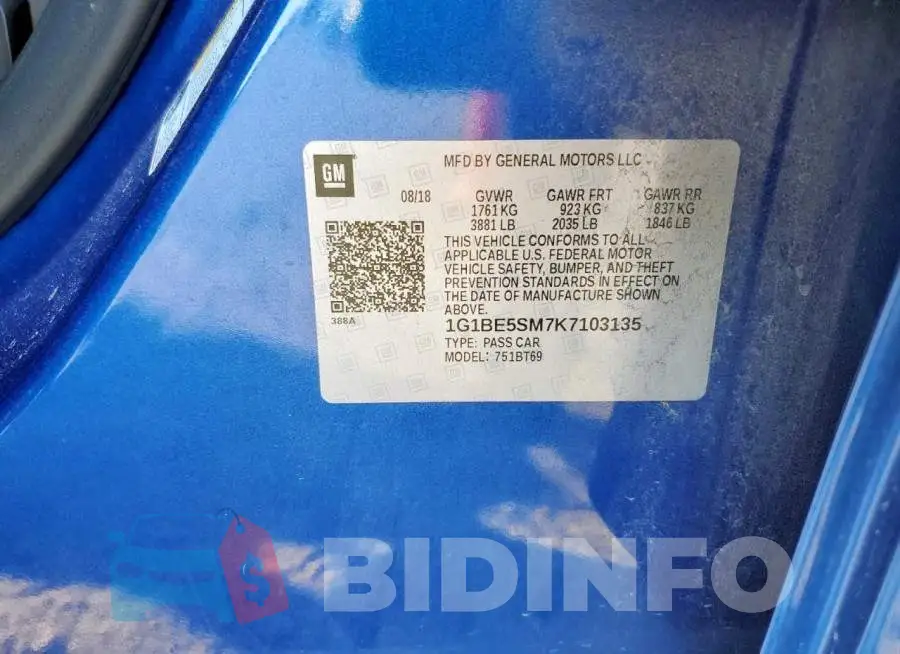 1G1BE5SM7K7103135 Photo# 12