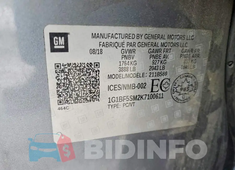 1G1BF5SM2K7100611 Photo# 13