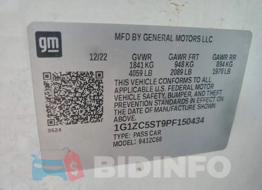 1G1ZC5ST9PF150434 Photo# 13