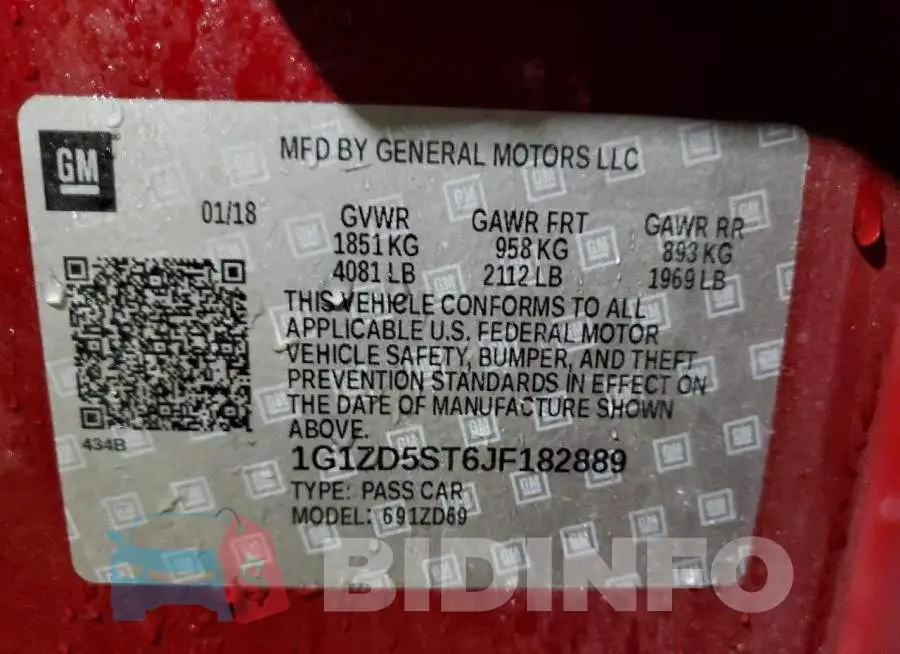 1G1ZD5ST6JF182889 Photo# 13