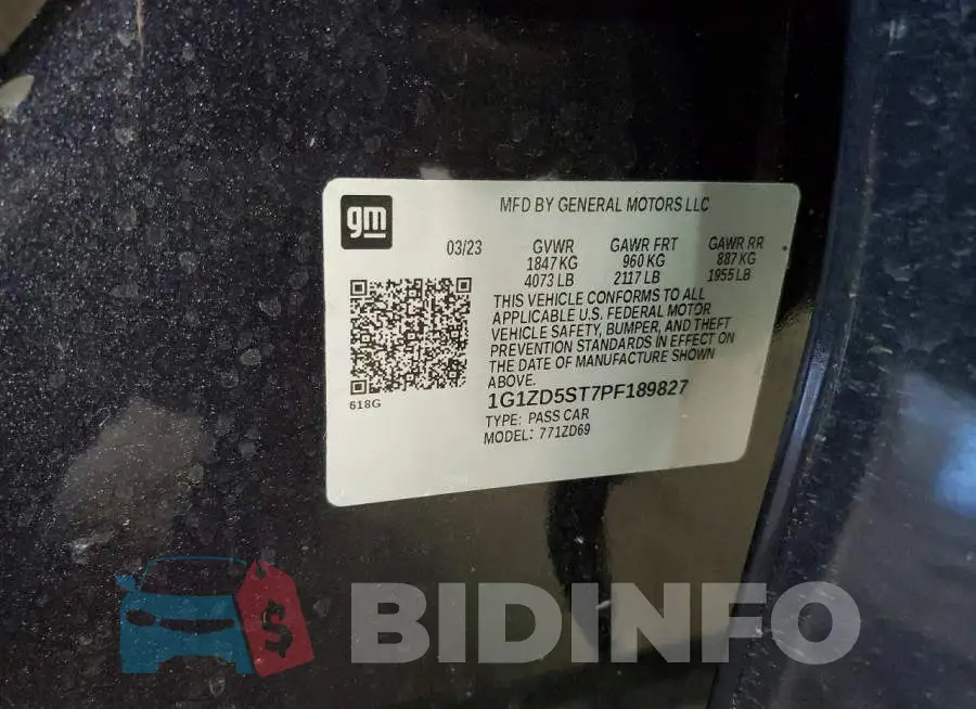 1G1ZD5ST7PF189827 Photo# 12
