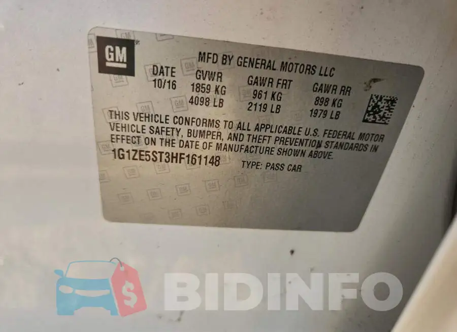 1G1ZE5ST3HF161148 Photo# 12