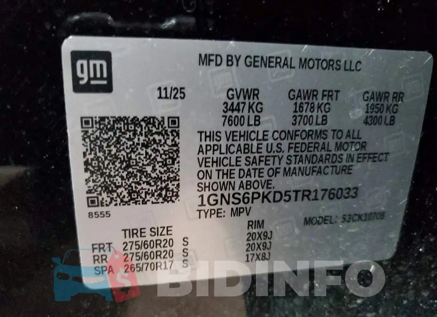 1GNS6PKD5TR176033 Photo# 12